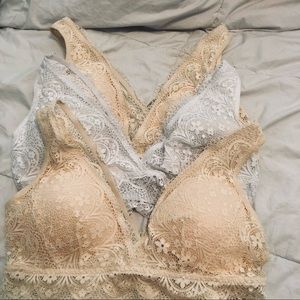 3 Bralettes Lace